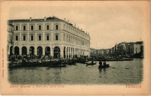 Venezia, Venice; Canal Grande e Mercato delle Erbe. Ferd. Gobbato / canal, fruit market (EK)