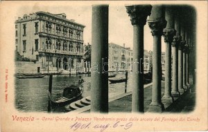 1901 Venezia, Venice; Canal Grande e Palazzo Vendramin preso dalle arcate del Fontego dei Turchi. Ferd. Gobbato / canal...