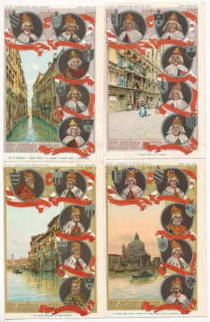 Venezia - Ed I Suoi 120 Dogi / The doges of Venice; a set of 24 unused lithographic postcards ...