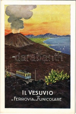 Vesuvio con la Ferrovia e la Funicolare / Mount Vesuvius with Railway and Funicular...