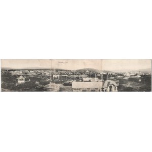 Chita, 3-tiled folding panoramacard with library, synagogue (creases)
