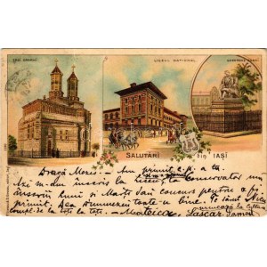 1898 Iasi, Jasi, Jassy, Jászvásár; Trei Erarhi, Liceul National, Gheorghe Asaki ...