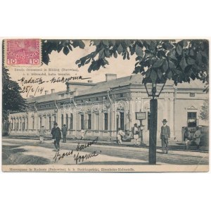 1914 Radauti, Radóc, Radautz (Bukovina, Bucovina, Bukowina); Strada domneasca c. r. tribunalul, halta trenului ...