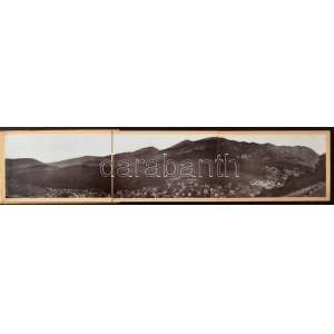 1906 Sinaia, general view. 3-tiled folding panoramacard in paper case