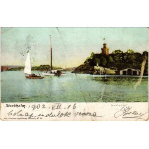 1902 Stockholm, Kastellholmen. Axel Eliassons Konstförlag No. 316. / island, sailing boat (EB)