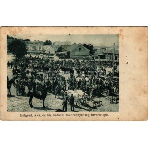Beograd, Belgrade, Belgrád; Cs. és kir. katonai főkormányzóság fuvartelepe / WWI K.u.K. military governorate depot (fl...