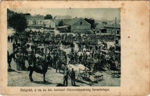 Beograd, Belgrade, Belgrád; Cs. és kir. katonai főkormányzóság fuvartelepe / WWI K.u.K. military governorate depot (fl...