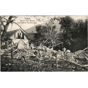 Tekija (Kladovo), Durch 42er Mörser verursachte Zerstörungen / WWI German and K.u.K. military...