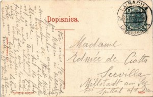 1906 Ljubljana, Laibach; Aussicht vom Schlossberg / Razgled z grada. L. J. Fröhlich / view from castle hill (EK...