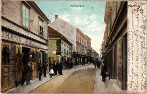 1906 Maribor, Marburg; Herrengasse / street view, shop of Johann Hollicek. Verlag v. Heinrich Krapek Photograph (EK...