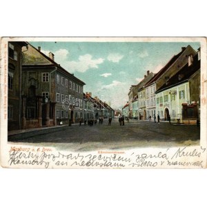 1909 Maribor, Marburg a. Drau; Kärtnerstrasse. Verlag von Heinrich Krapek / street, shops (EB)