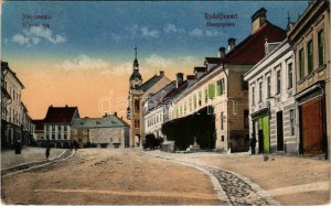 1918 Novo mesto, Rudolfovo, Rudolfswert; Glavni trg / Hauptplatz / main square, shops (worn corners)