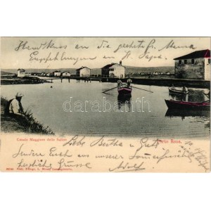 1904 Portoroz, Porto Rose, Portorose; Canale Maggiore delle Saline / major canal of the salt pans. Fotogr. L...