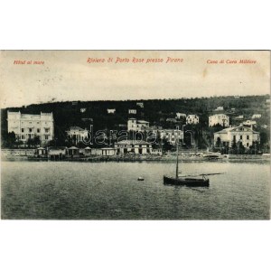 Portoroz, Porto Rose, Portorose; Hotel al mare, Casa di Cura Militare / hotel, military spa. Franc. Heizinger (fl...