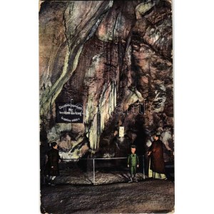 1915 Postojnska jama, Adelsberger Grotte; Zastor. M. Seber / Vorhang / cave + Zensuriert k.u.k...