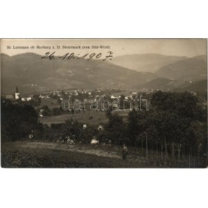 1907 St. Lorenzen ob Marburg; von Süd-West. Alleinverlag von Alois Jäger / general view (EK)