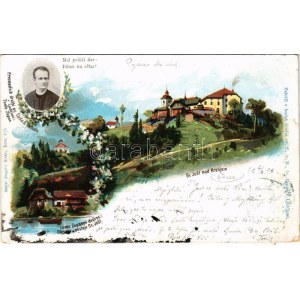1898 (Vorläufer) Sveti Jost nad Kranjem, Tomo Zupanov dvorec Okroglo / church, castle of Tomo Zupan...