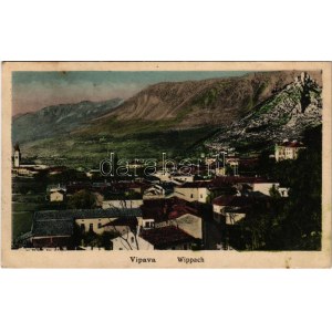 1917 Vipava, Wippach; general view, castle ruins. A. Schwidernoch