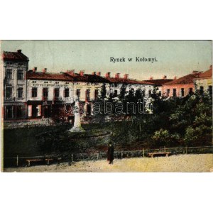 1941 Kolomyia, Kolomea, Kolomyja; Rynek. Artur Müller / square + Központi Tábori Postahivatal (EB...