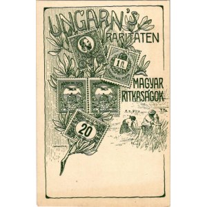 Ungarn's Raritäten / Magyar bélyegritkaságok. Hungaria bélyegkereskedés kiadása / Hungarian stamp rarities. Art Nouveau...