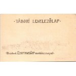 A trén. 13. számú Ezermester cserkészcsapat Tábori levelezőlap / Hungarian boy scout art postcard (fl...