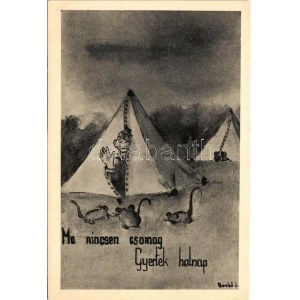 Ma nincsen csomag - gyertek holnap. Magyar cserkész művészlap egerekkel. Martineum Rt. Szombathely ...