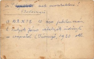 1920 Budapest I. Vérmező, a BRKIE (Budapesti Református Ifjúsági Egyesület) cserkészcsapat 10 éves jubileumi ünnepsége...