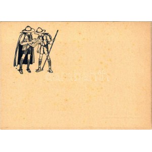 Cserkész művészlap. Kiadja a Cserkészbolt / Hungarian boy scout art postcard s: Márton L. (fl)