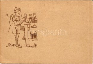 Cserkész művészlap / Hungarian boy scout art postcard s: Márton L. (EB)