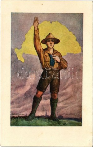 Nem, nem, soha! Cserkész művészlap, irredenta propaganda. A Magyar Lapvállalat kiadása. Apostol nyomda ...