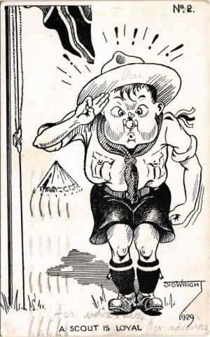 1929 A scout is loyal. British scout postcard, humour, Winstanley & Watkins: Tommy, the Tenderfoot Series No. 2. s...