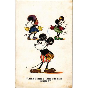 Ain't I nice? And I'm still single! Mickey and Minnie Mouse. Walter E. Disney A. R. Co. i. B. 1793. (fl...