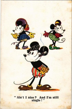 Ain't I nice? And I'm still single! Mickey and Minnie Mouse. Walter E. Disney A. R. Co. i. B. 1793. (fl...