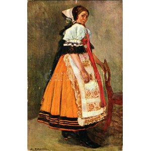 Starolanzhotsky Kroj. Obrazy se Slovácka / szlovák népviselet / Slovakian folklore s: Al. Kalvoda (EK...