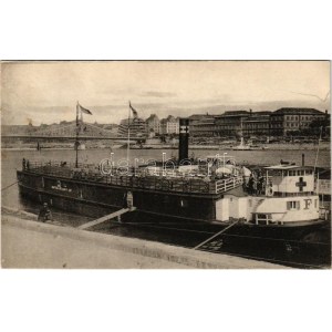 SM Spitalschiff IV kórházhajó Budapesten, katonák és matrózok a fedélzeten. Dunaflottilla / WWI Austro...