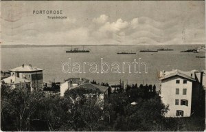 1912 Portoroz, Portorose; Torpedoboote. K.u.K. Kriegsmarine / Austro-Hungarian Navy torpedo boats. Verlag R. Neuner (fl...