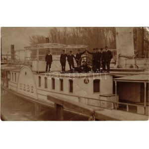 1910 Korneuburg, HEBE a DDSG oldalkerekes gőzhajója. Az első világháborúban a hadvezetőség parancsnoki hajója ...