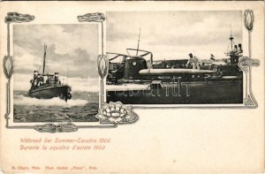 Während der Sommer-Escadre. K.u.K. Kriegsmarine / Durante la squadra d'estate / Osztrák-magyar torpedónaszád / Austro...