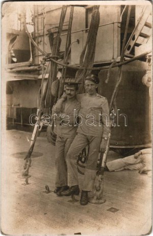1917 SMS PRINZ EUGEN Osztrák-Magyar Haditengerészet pre-dreadnought csatahajó személyzete a fedélzeten / K.u.K...