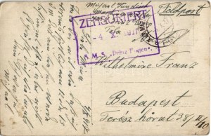1917 SMS PRINZ EUGEN Osztrák-Magyar Haditengerészet pre-dreadnought csatahajó személyzete a fedélzeten / K.u.K...