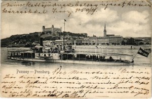 1905 SMS Szamos a Császári és Királyi Haditengerészet monitorja Pozsonyban. Dunaflottilla, 
