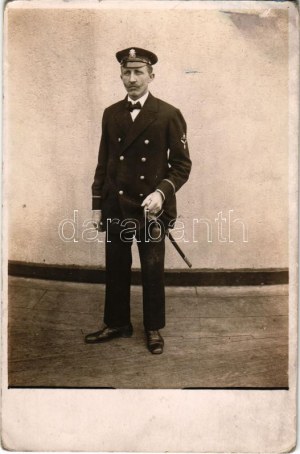 1917 SMS PRINZ EUGEN Osztrák-Magyar Haditengerészet pre-dreadnought csatahajó személyzete (kapitány?) / K.u.K...