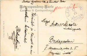 1915 SMS Panther az Osztrák-Magyar Haditengerészet Panther-osztályú torpedócirkálója este / K.u.K...