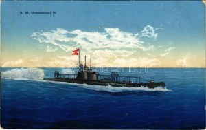 1915 S.M. U-IV osztrák-magyar tengeralattjáró / K.u.k. Kriegsmarine Unterseeboot IV / Austro-Hungarian Navy submarine ...