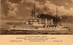 1916 SM Grosser Kreuzer Hansa, Marine-Erinnerungskarte Nr. 90A / German navy (EK)