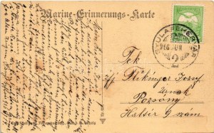 1916 SM Grosser Kreuzer Hansa, Marine-Erinnerungskarte Nr. 90A / German navy (EK)