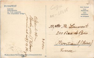 1930 Budapest, Lánchíd. COZIA román gőzhajó (Az első világháborúban SMS UNA felfegyverzett gőzös. Dunaflottilla) ...