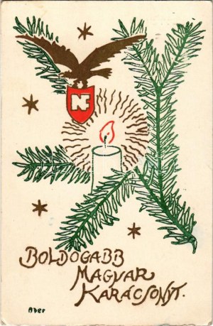 1941 Boldogabb magyar karácsonyt / Hungarian irredenta propaganda with Christmas greeting. artist signed (EK...