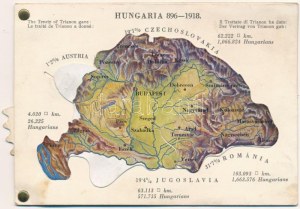 Hungaria 896-1918 - mechanikus térképes irredenta lap / Map of Hungary, Irredenta mechanical postcard...