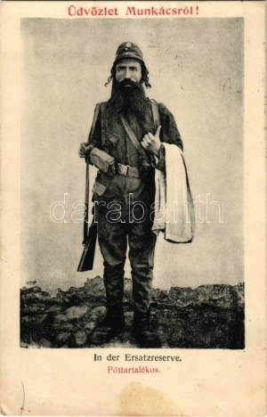 1911 Munkács, Mukacheve, Mukachevo, Mukacevo; zsidó póttartalékos katona. S.M.P. Kraków Deposé 1910. 46. Judaika / K.u...